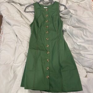 new with tags green button down mini dress